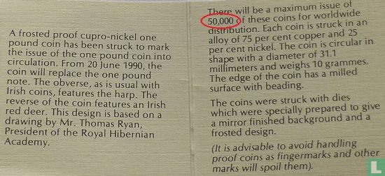 Ireland 1 pound 1990 (PROOF) - Image 3