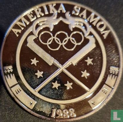 American Samoa 5 dollars 1988 (PROOF - coin alignment) "Summer Olympics in Seoul" - Image 1