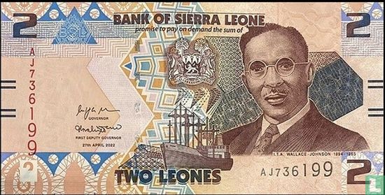 Sierra Leone 2 Leones 2022  - Afbeelding 1