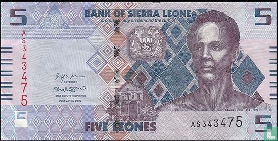 Sierra Leone 5 Leones 2022 - Image 1