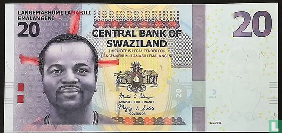 Swaziland 20 Emalangeni 2017 - Afbeelding 1