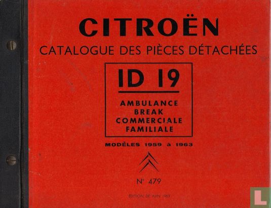 Catalogue des pièces détachées ID 19 Ambulance Break Commerciale Familiale - Image 1