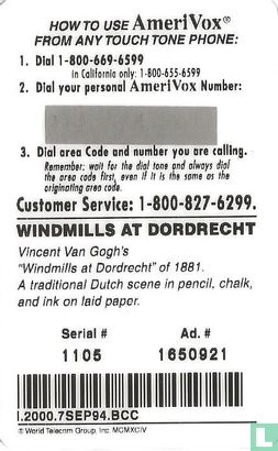 CardEx '94 - Van Gogh "Windmills at Dordrecht" - Afbeelding 2