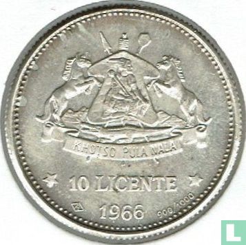 Lesotho 10 lisente 1966 (BE) "Independence attained" - Image 1
