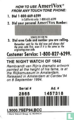 CardEx '94 - Rembrandt "The night watch" - Afbeelding 2