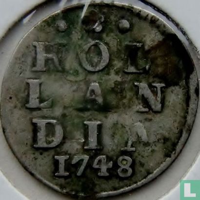 Holland 2 stuiver 1748 (zilver) - Afbeelding 1