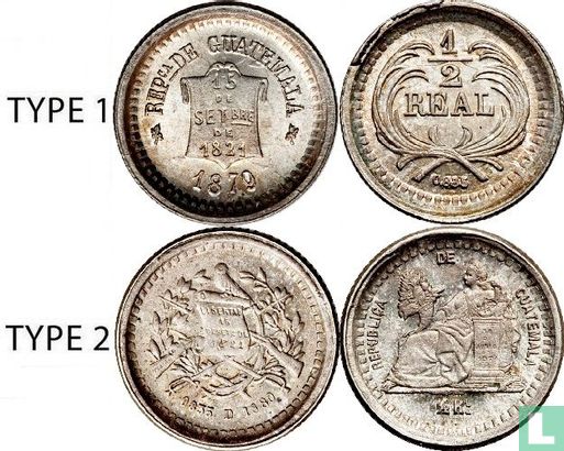 Guatemala ½ real 1879 (type 1) - Image 3