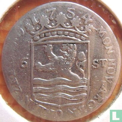 Zélande 6 stuiver 1754 (4.95 g) "Scheepjesschelling" - Image 1