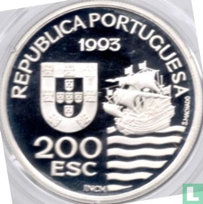 Portugal 200 escudos 1993 (PROOF- zilver) "Portugese discoveries - Daimos of Omura" - Afbeelding 1