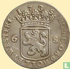 Holland 6 stuiver 1735 "Scheepjesschelling" - Afbeelding 1