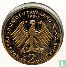 Allemagne 2 mark 1990 (Numisbrief) "Franz Joseph Strauss" - Image 2