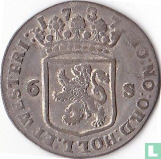 Holland 6 stuiver 1737 (zilver) "Scheepjesschelling" - Afbeelding 1