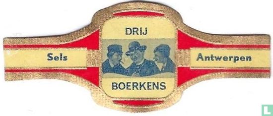 Drij Boerkens [blauwe afbeelding op gele spiegel] - Image 1