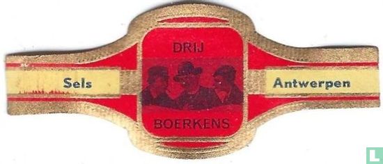 Drij Boerkens [blauwe afbeelding op rode spiegel] - Image 1