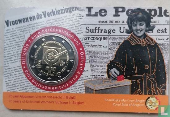 België 2 euro 2023 (coincard - NLD) "75 years Universal Women's Suffrage" - Afbeelding 1