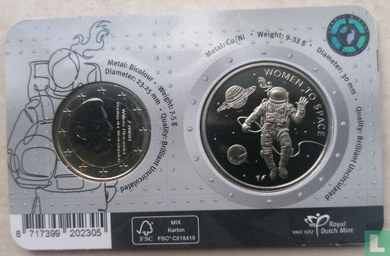 Nederland 1 euro 2023 (coincard) "Women to space" - Afbeelding 2