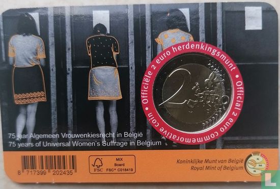 België 2 euro 2023 (coincard - FRA) "75 years Universal Women's Suffrage" - Afbeelding 2