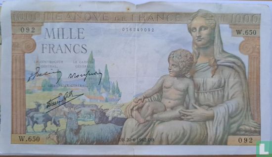 France 1000 francs - Image 1