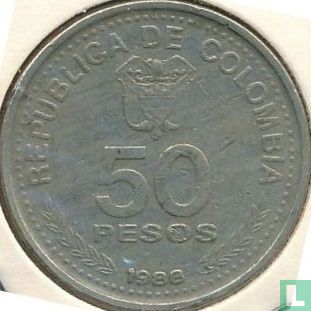 Colombie 50 pesos 1988 "Centenary Colombian constitution and 50th anniversary Constitutional reform" - Image 1