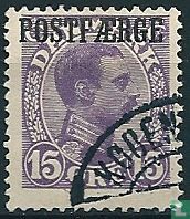 Koning Christiaan X + opdruk Postfaerge