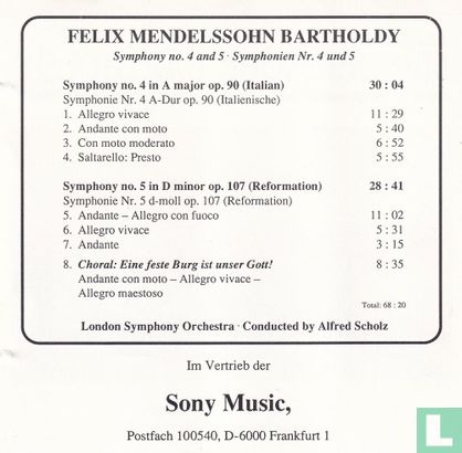 Mendelssohn    Symphonies 4 & 5 - Afbeelding 4
