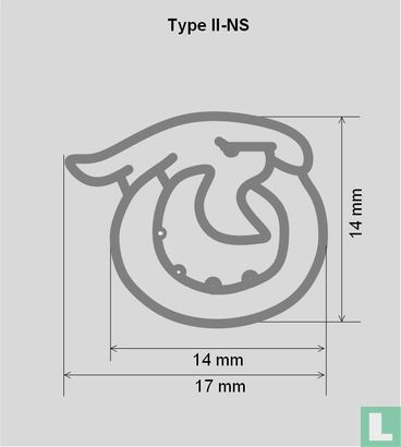 Gevleugeld wiel Type II-NS [enkelvoudig, staand, linkswijzend] - Afbeelding 2