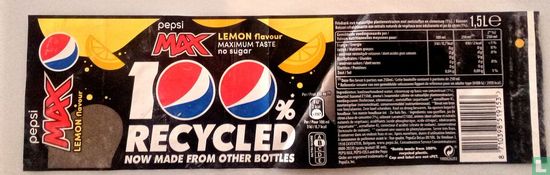  Pepsi max lemon 100% recycled.