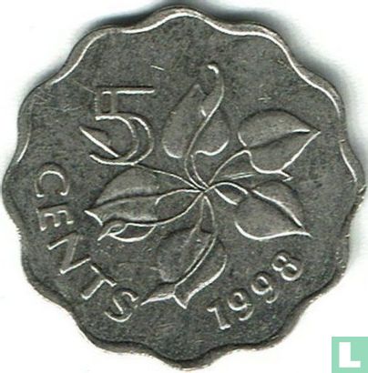 Swaziland 5 cents 1998 - Image 1