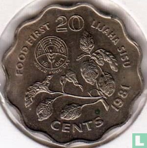 Swaziland 20 cents 1981 "FAO - World Food Day" - Image 1