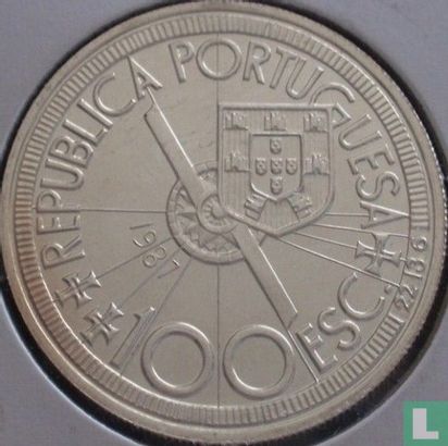 Portugal 100 escudos 1987 (zilver) "Diogo Cão crossed Cape Cross in 1486" - Afbeelding 1