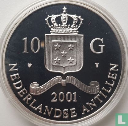Netherlands Antilles 10 gulden 2001 (PROOF) "Philip II reaal" - Image 1