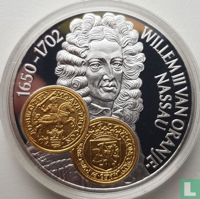 Netherlands Antilles 10 gulden 2001 (PROOF) "William III of Orange-Nassau golden rider" - Image 2