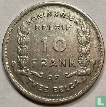België 10 frank 1930 (NLD - positie B) "Centennial of Belgium's Independence" - Afbeelding 2