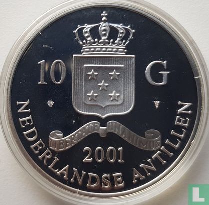 Netherlands Antilles 10 gulden 2001 (PROOF) "Isabella and Albrecht double albertin" - Image 1