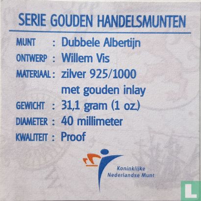 Netherlands Antilles 10 gulden 2001 (PROOF) "Isabella and Albrecht double albertin" - Image 3