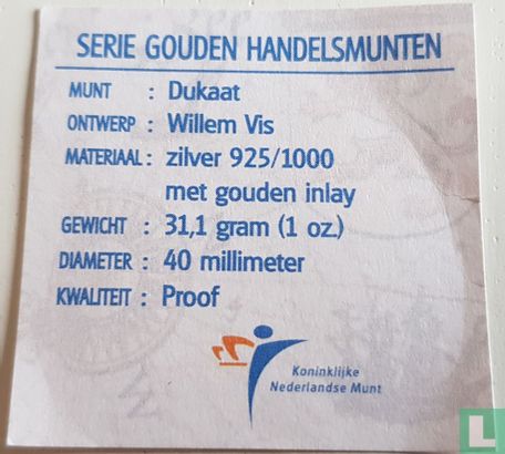 Nederlandse Antillen 10 gulden 2001 (PROOF) "Maurits of Orange-Nassau gold ducat" - Afbeelding 3
