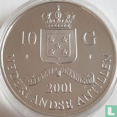 Netherlands Antilles 10 gulden 2001 (PROOF) "Maurits of Orange-Nassau gold ducat" - Image 1