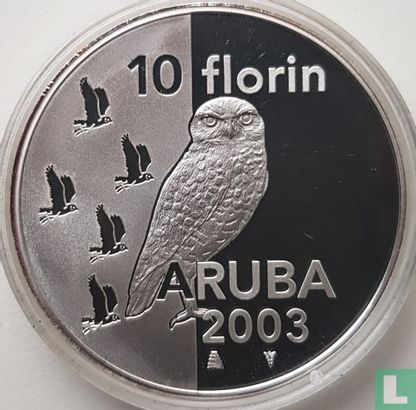 Aruba 10 florin 2003 (PROOFLIKE) "Owl" - Image 1