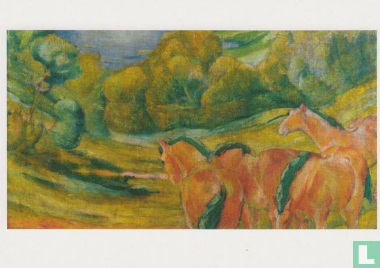 Grosse Landschaft I (Landschaft mit roten Pferden), 1909 - Afbeelding 1