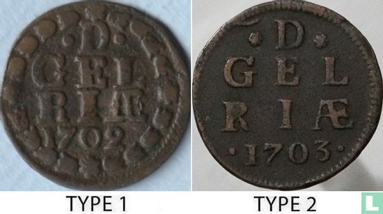 Gelderland 1 duit 1702 (type 1) - Afbeelding 3