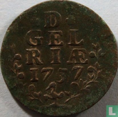 Gelderland 1 duit 1757 (cuivre) - Image 1