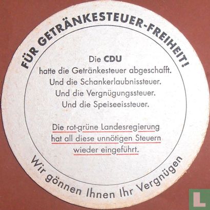CDU Getränkesteuer Freiheit / Prost Rot-Grün trinkt mit - Image 1