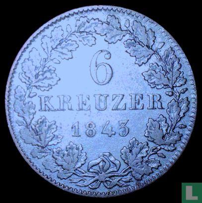 Francfort sur le Main 6 kreuzer 1843 - Image 1