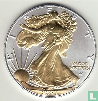 United States 1 dollar 2023 (without W - coloured) "Silver Eagle" - Image 1