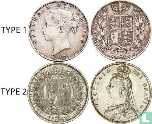 Royaume-Uni ½ crown 1887 (type 1) - Image 3