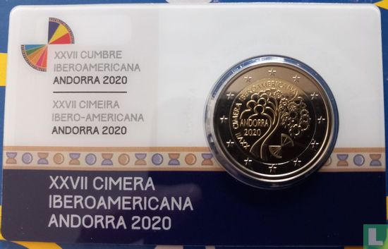 Andorra 2 euro 2020 (coincard - PROOF) "27th Ibero-American summit in Andorra" - Image 1