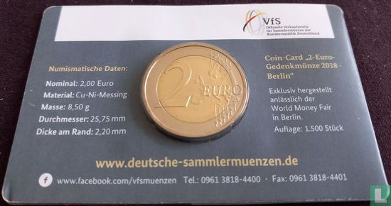 Duitsland 2 euro 2018 (coincard - A) "Berlin" - Afbeelding 3