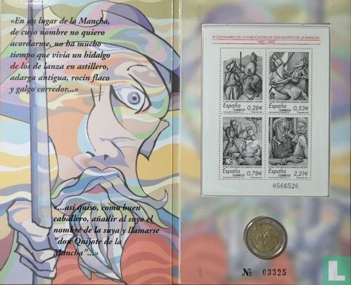Spain 2 euro 2005 (stamps & folder) "400th anniversary of the first edition of Don Quixote de La Mancha" - Image 2