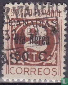 Cijfer, met opdruk Canarias Correo Aereo