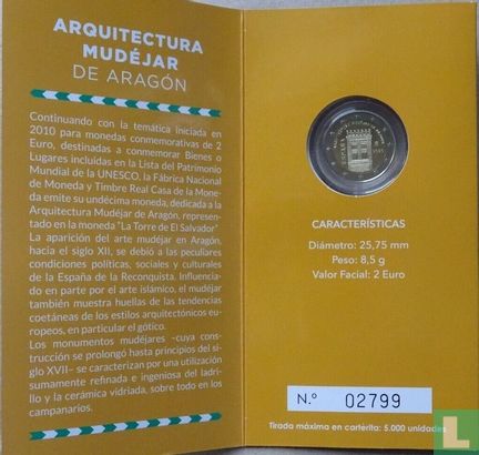 Espagne 2 euro 2020 (BE - folder) "Mudejar architecture of Aragon" - Image 2